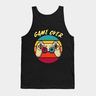 Game Over Vintage Retro Video Game Gaming Sunset Tank Top